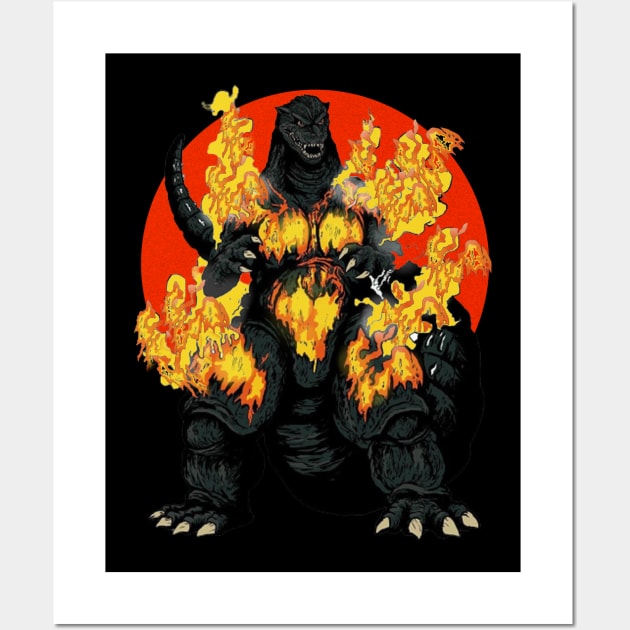 godzilla fire Wall Art by JARA